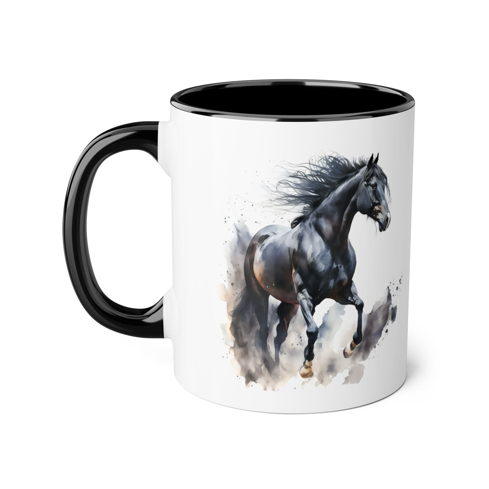 Tasse noire - Cheval
