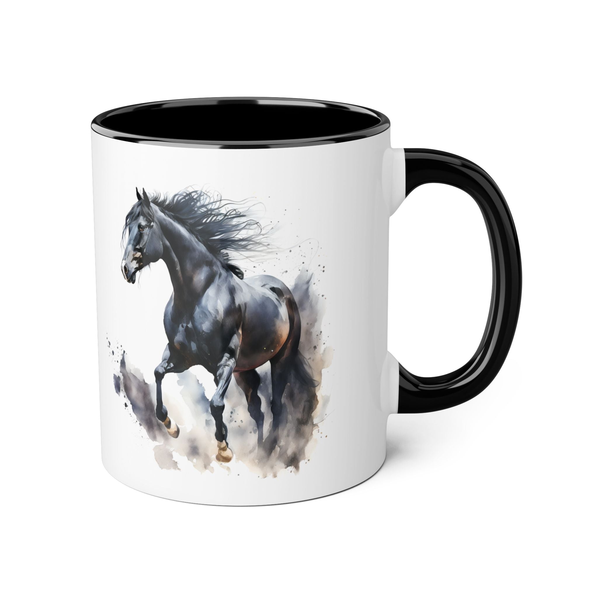 Tasse noire - Cheval