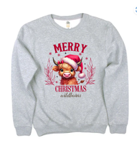 Youth sweatshirt - Christmas Highland Cow
