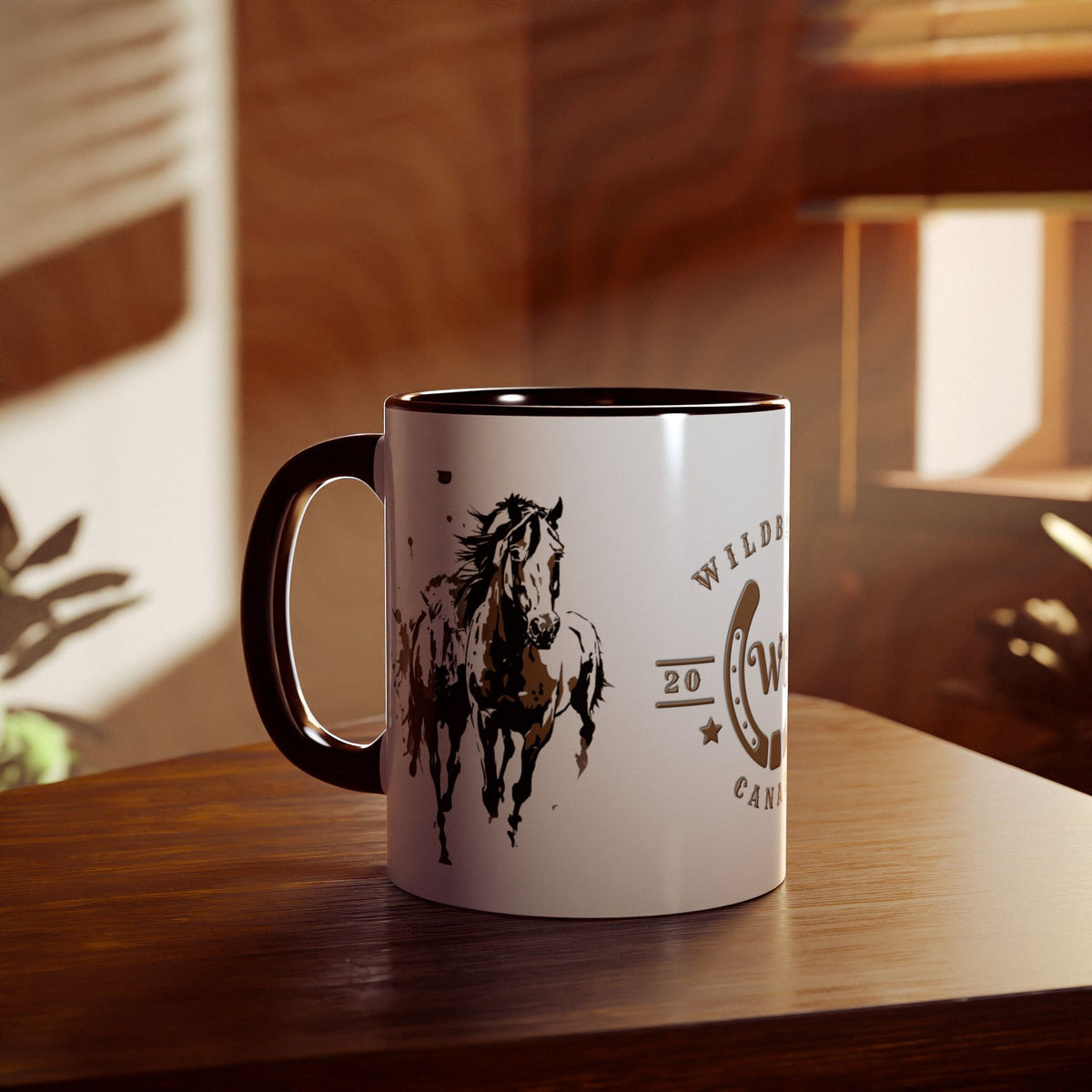 Black mug - Horses