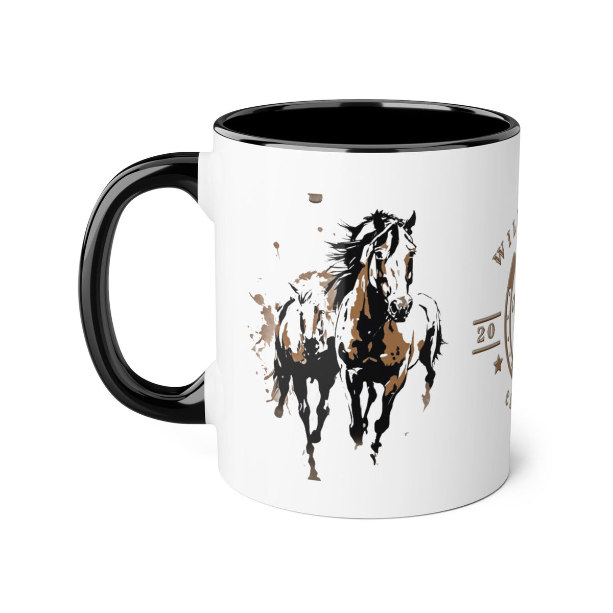 Black mug - Horses