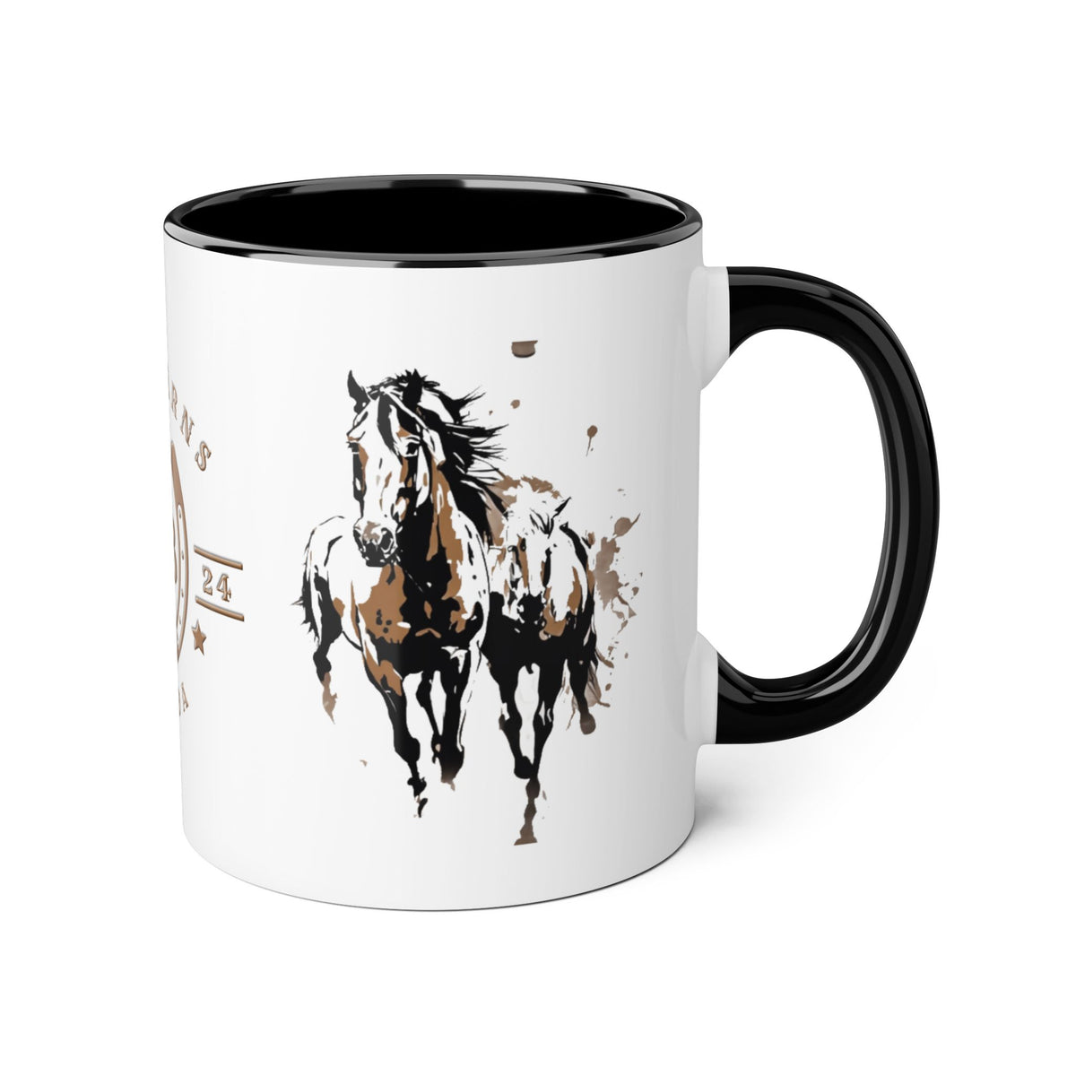 Black mug - Horses