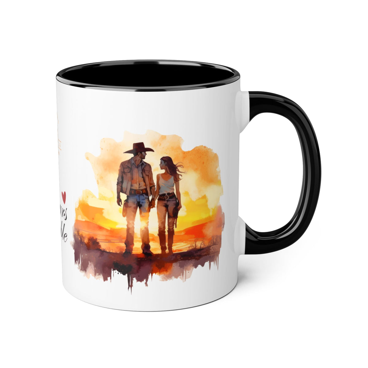 Black mug - Western lovers