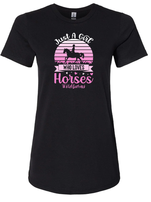 T-Shirt Femmes - Love Horses | Noir