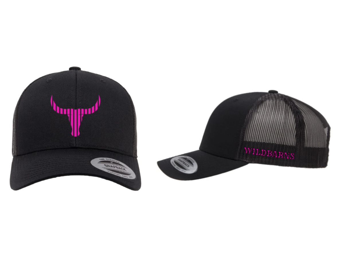 Adjustable Cap - Pink Longhorn | Black
