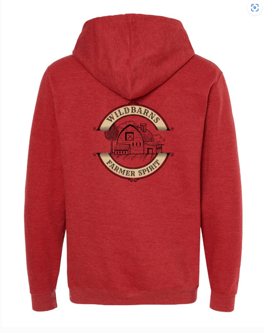 Hoodie Adultes Fermette | Rouge chiné